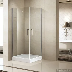 Douchecabine Sanilux Double vierkant 2 swingdeuren 90x90cm Koopje