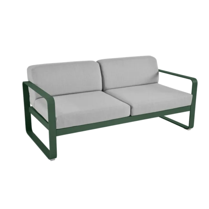 Superprijs Fermob Bellevie 2-zits loungebank met flannel grey zitkussen-Cedar Green