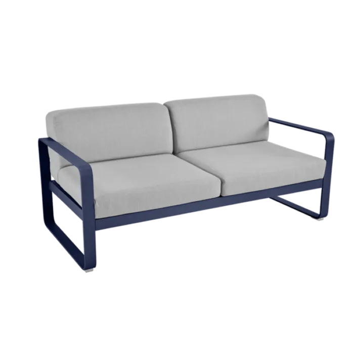 Weekendaanbieding Fermob Bellevie 2-zits loungebank met flannel grey zitkussen-Deep Blue