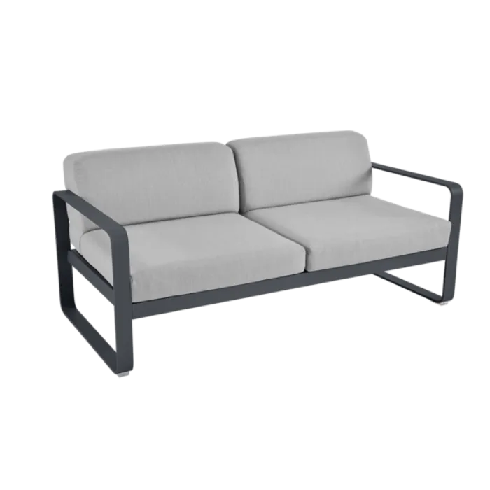 Snelle Levering Fermob Bellevie 2-zits loungebank met flannel grey zitkussen-Anthracite
