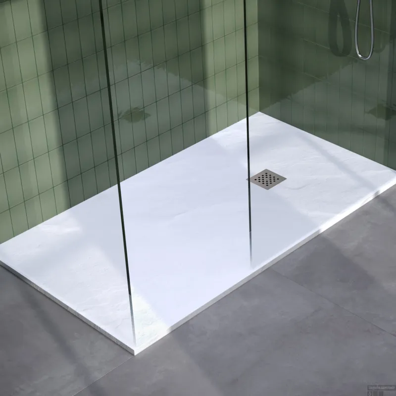 Beperkt Aanbod BRAUER Douchebak Asteroid 100x160 incl. antislip en antibacterieel mineraalmarmer mat wit