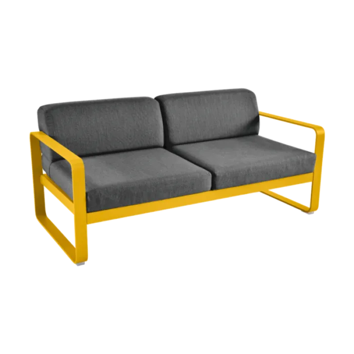 Fermob Bellevie 2-zits loungebank met graphite grey zitkussen-Honey Koop Vandaag