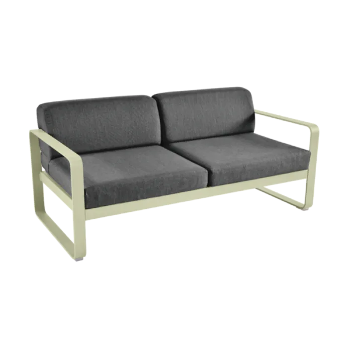 Fermob Bellevie 2-zits loungebank met graphite grey zitkussen-Willow Green Laatste Versie