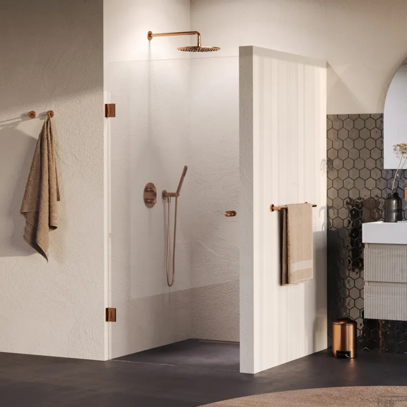 Veilige Betaling BRAUER Void Carving nisdeur helder glas 90x200 omkeerbaar incl. glascoating PVD koper geborsteld