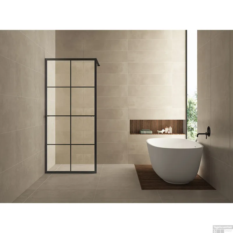 Inloopdouche Wiesbaden Zwart met Handdoekbeugel 120x200 cm 10mm NANO Coating Premium