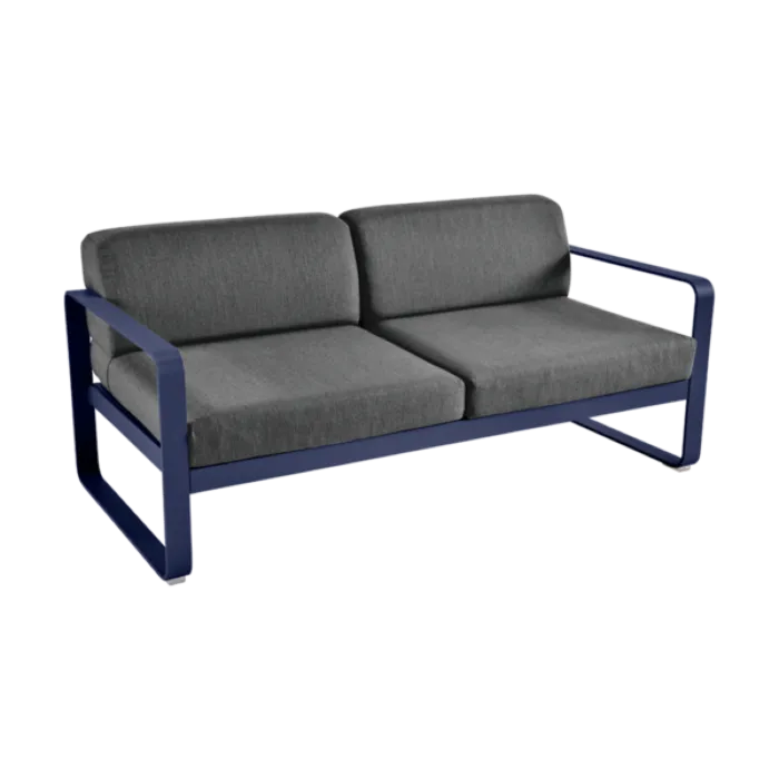 Fermob Bellevie 2-zits loungebank met graphite grey zitkussen-Deep Blue Seizoensaanbieding