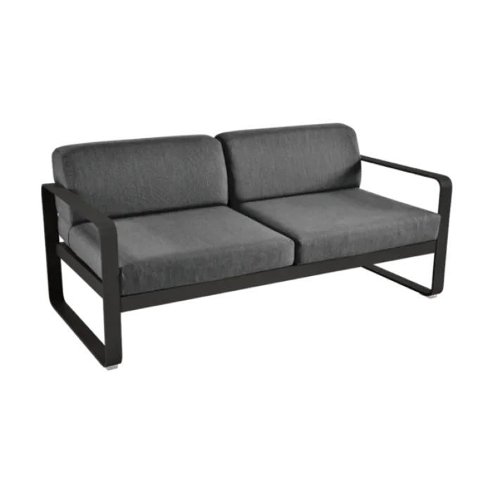 Fermob Bellevie 2-zits loungebank met graphite grey zitkussen-Liquorice Weekendaanbieding