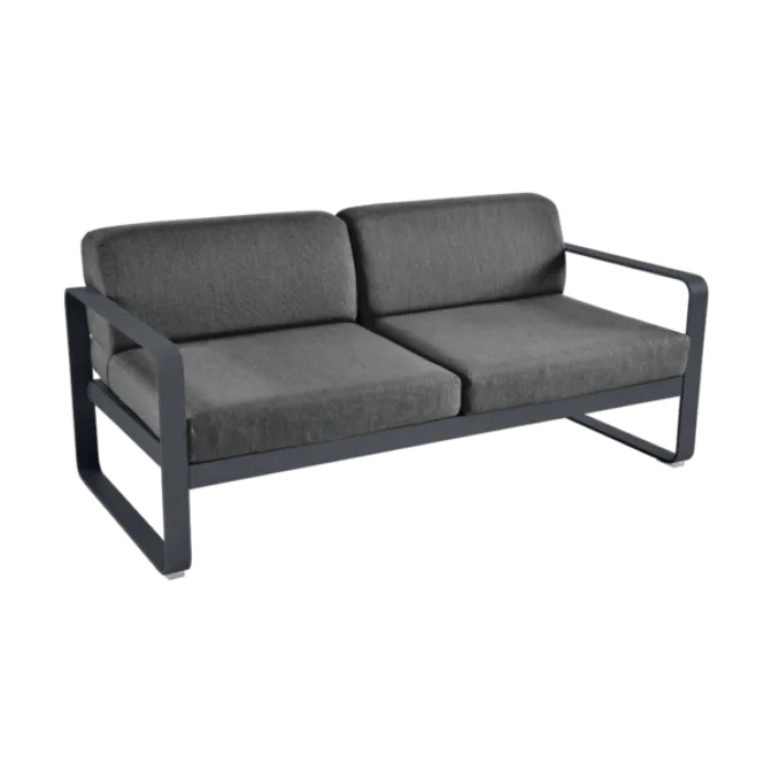 Fermob Bellevie 2-zits loungebank met graphite grey zitkussen-Anthracite Fabrieksprijs