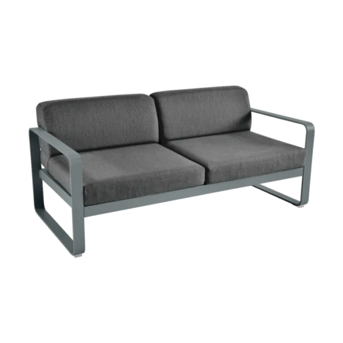 Fermob Bellevie 2-zits loungebank met graphite grey zitkussen-Storm Grey Exclusieve Aanbieding
