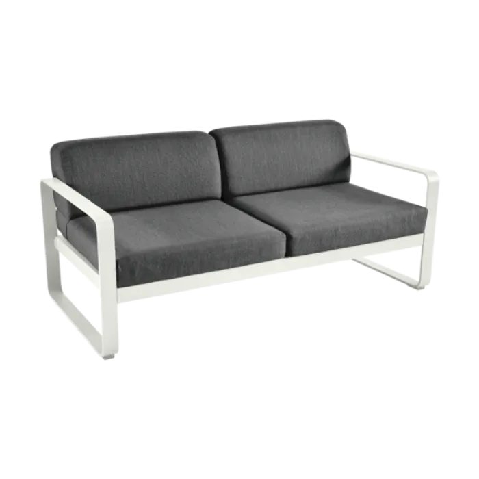 Fermob Bellevie 2-zits loungebank met graphite grey zitkussen-Clay Grey Premium