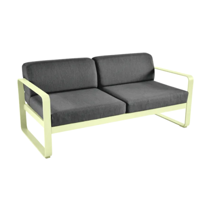 Fermob Bellevie 2-zits loungebank met graphite grey zitkussen-Frosted Lemon Koop Vandaag