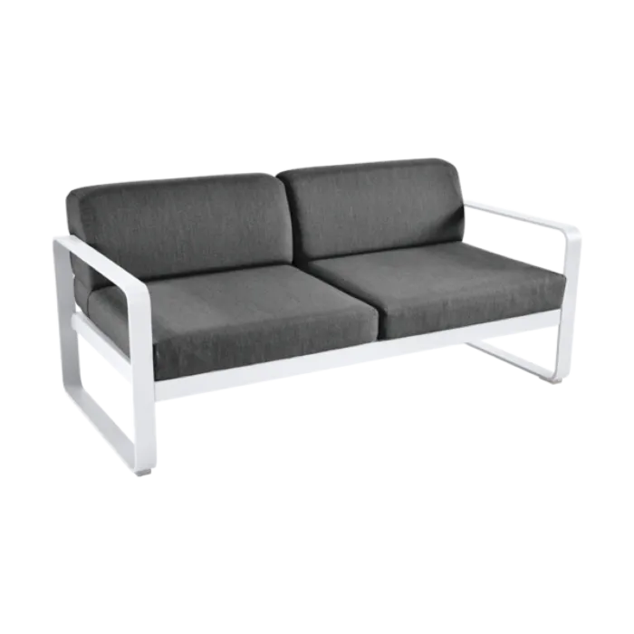 Nu Kopen Fermob Bellevie 2-zits loungebank met graphite grey zitkussen-Cotton white