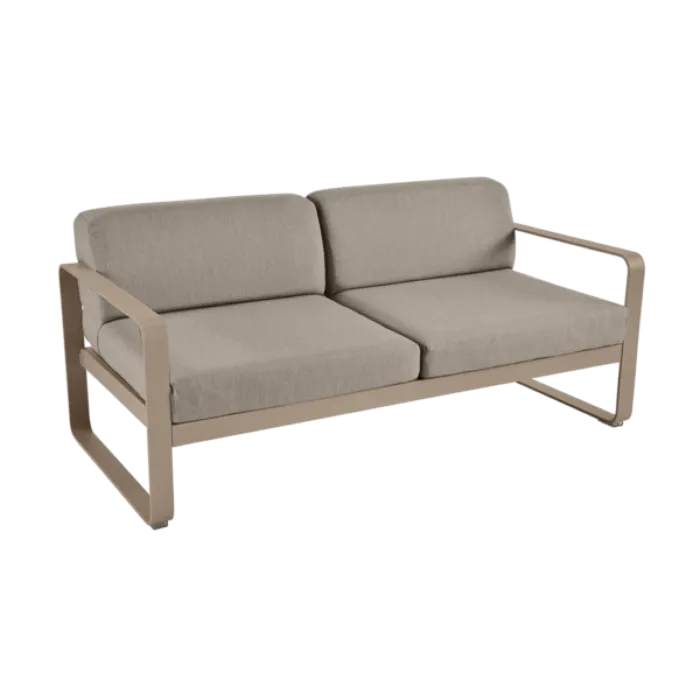 Direct Verzonden Fermob Bellevie 2-zits loungebank met grey taupe zitkussen-Nutmeg