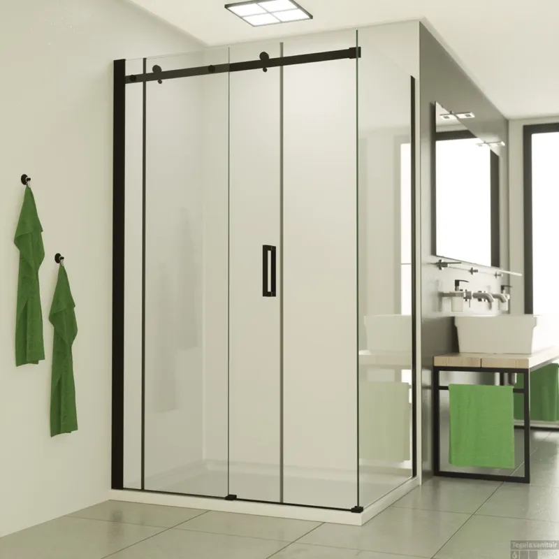 Douchecabine BWS Supreme 120x80 cm Nano Coating Mat Zwart Profiel Koopje
