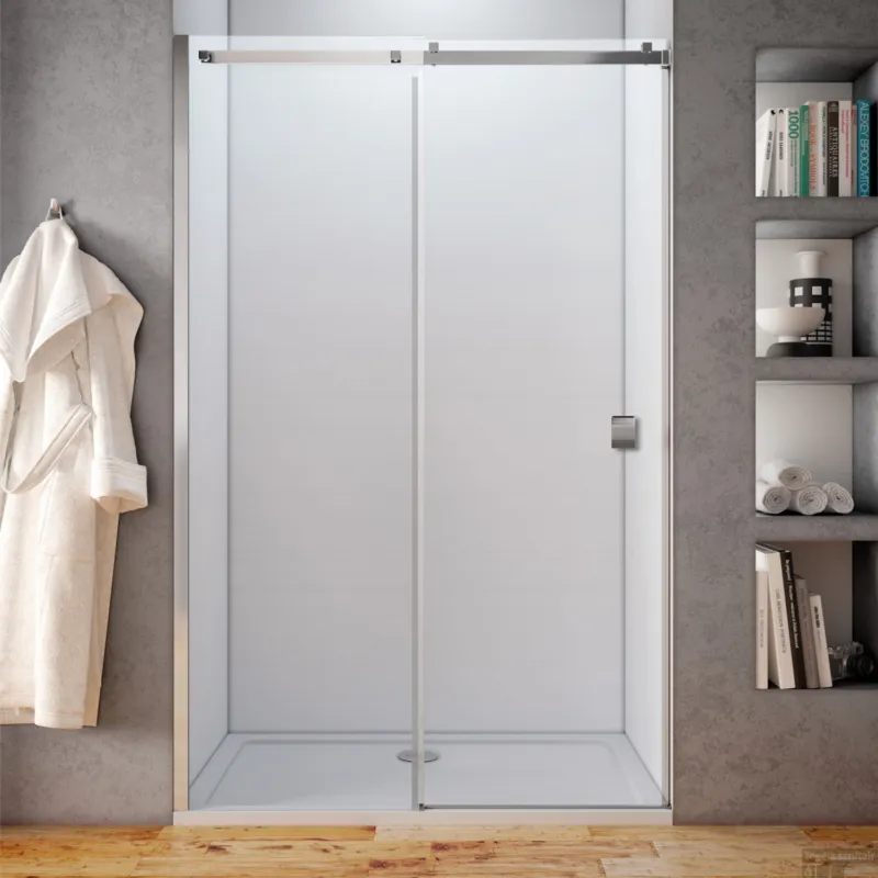 Schuifdeur Lacus Pantella Square Tweedelig Helder Glas Chroom Aluminium Profiel (alle maten) Nieuw