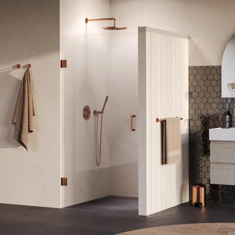 BRAUER Void nisdeur helder glas 100x200 omkeerbaar incl. glascoating PVD koper geborsteld Aanbieding