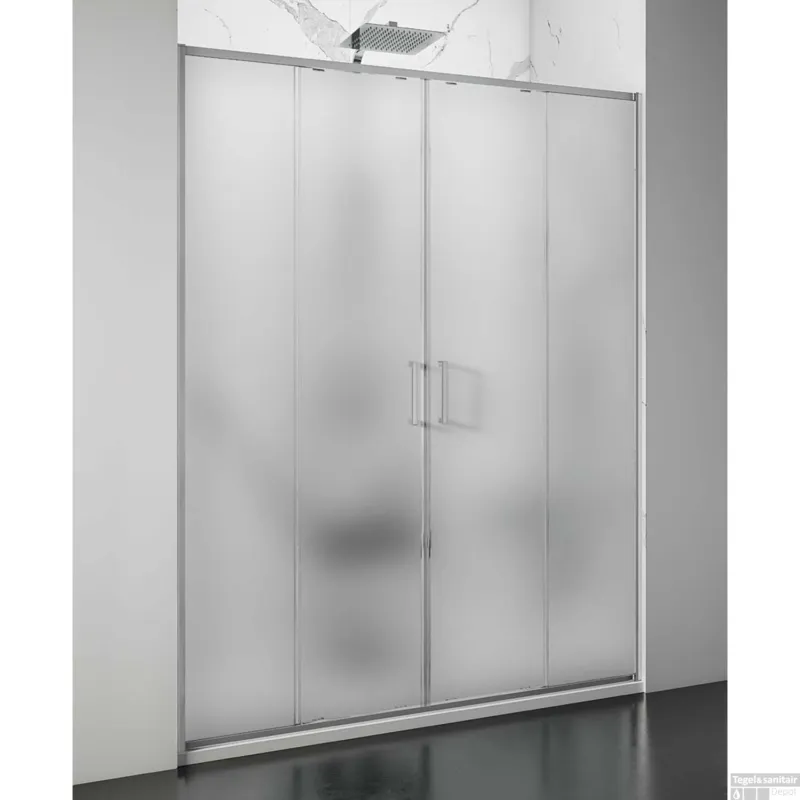 Nisdeur Lacus Stromboli Evo 2 Schuifdeuren 150x200 Cm Mat Glas Chroom Korting