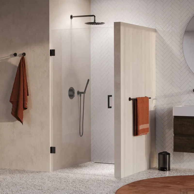 Speciale Aanbieding BRAUER Void nisdeur helder glas 90x200 omkeerbaar incl. glascoating PVD gunmetal geborsteld