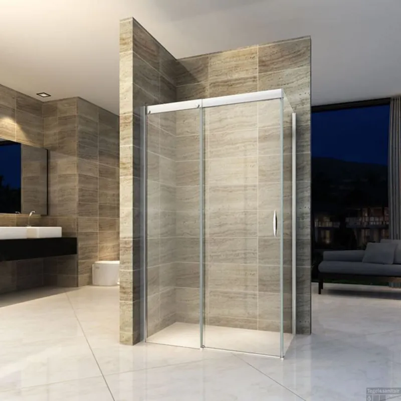 BWS Douchecabine Softclose 2.0 120x90 cm met Schuifdeur en Zijwand 8mm Aluminium NANO Coating Actieprijs