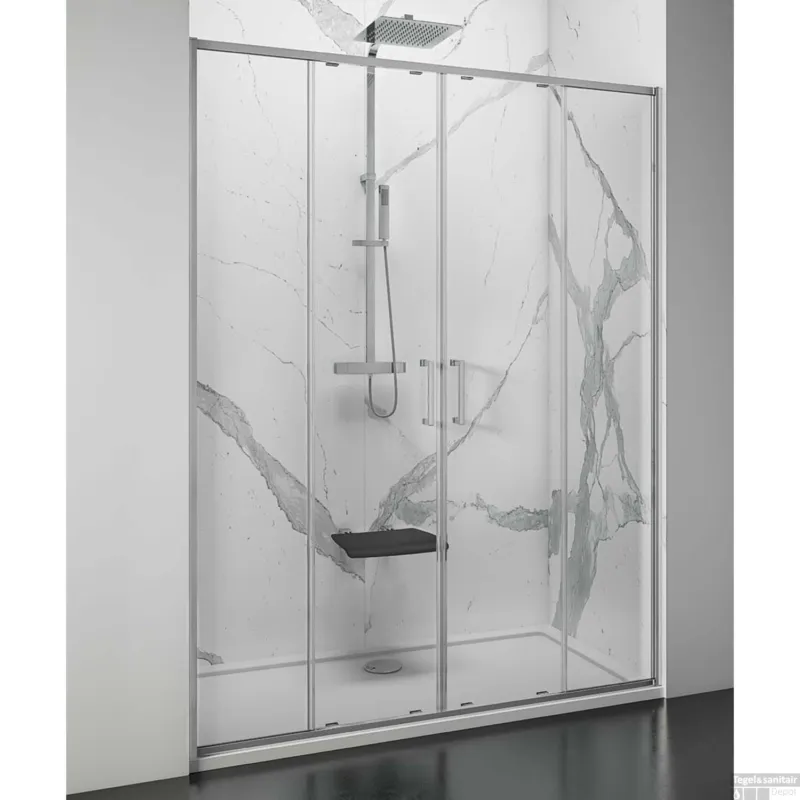 Koop Online Nisdeur Lacus Stromboli Evo 2 Schuifdeuren 150x200 Cm Chroom