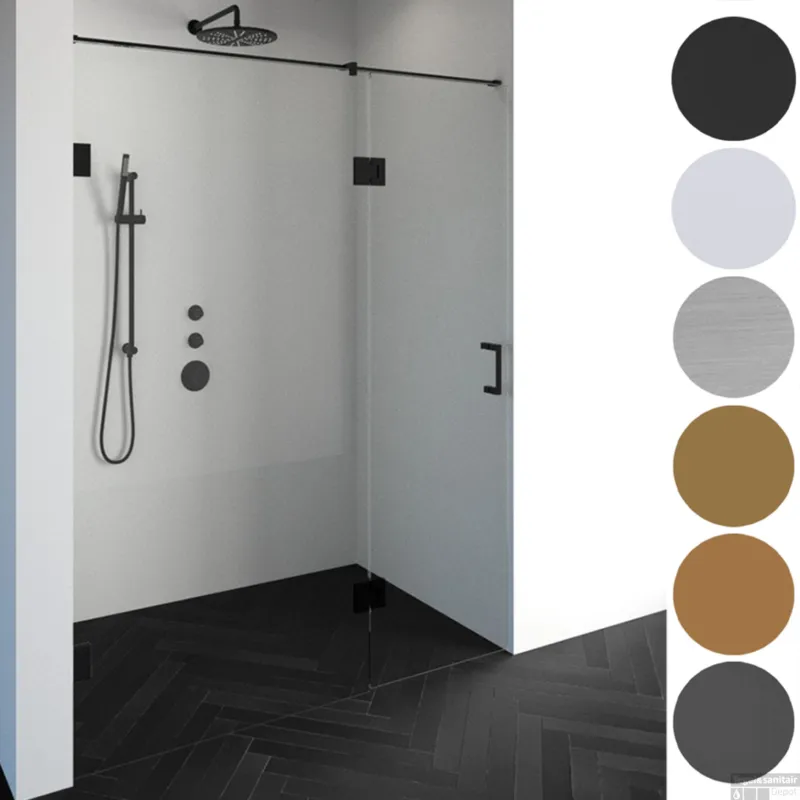 Complete Profielloze Nisdeur 2-Delig Inloopwand-Gekoppeld Draaideur 60cm (Alle Kleuren En Maten) Goedkoop