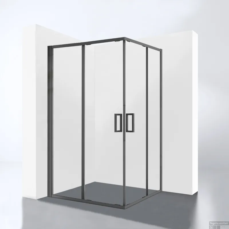 Douchecabine Best Design Hulmer Moya 120x89x210 cm Met Twee Schuifdeuren Mat Gunmetal Superprijs