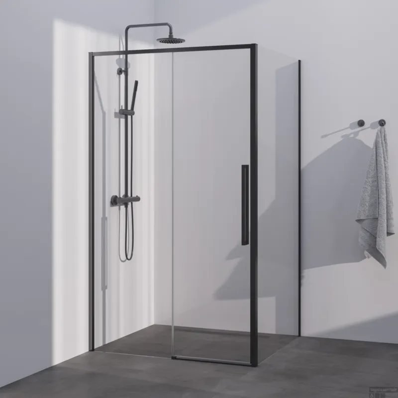 BRAUER Season douchecabine model B met schuifdeur helder glas 100x100x200 omkeerbaar incl. glascoating Season-Gunmetal Beperkte Voorraad
