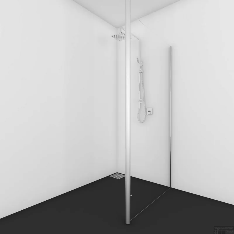 Van Rijn Douchewand RVS Paal 8mm Helder Glas Inloopdouche (Alle maten) Direct Verzonden