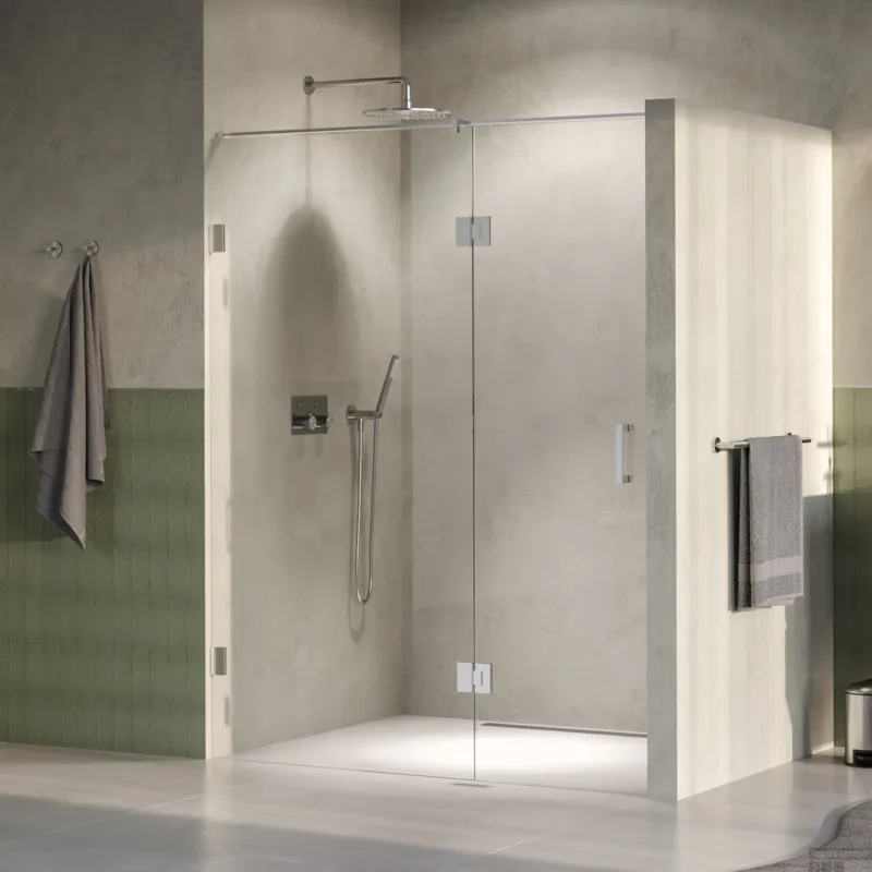 BRAUER Void nisdeur 2-delig helder glas 160x200 omkeerbaar met draaideur 70 aan glas incl. glascoating PVD RVS-kleurig Shop Nu