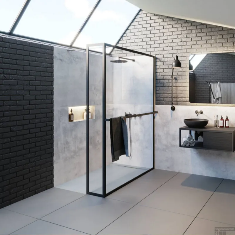Favoriet Inloopdouche Riho Lucid GD402 Verstelbaar Aluminium 200x140x30 L cm Mat Zwart