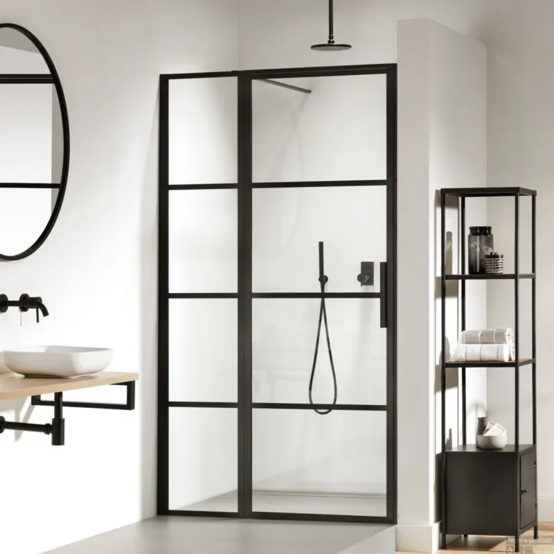 Beperkte Voorraad Nisdeur Sealskin SOHO 100x210 cm 8 mm Helderglas (Links draaiend)