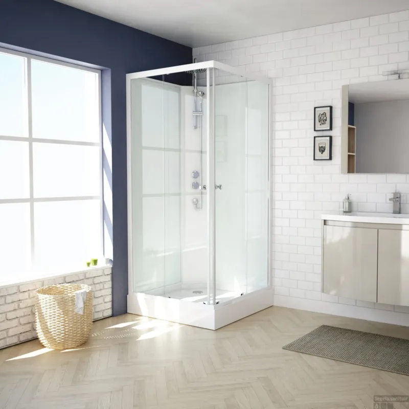 Complete Douchecabine VM Khone III 80x80x220 cm Hoekinstap Mat Wit Superprijs