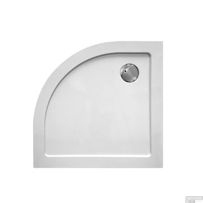 Douchebak VM Go Helion 90x3.5cm Composiet Kwartrond Wit Verstevigd Speciale Aanbieding