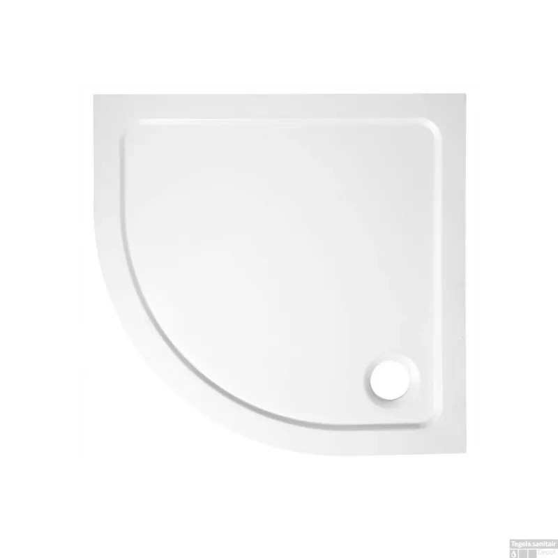 Douchebak Gegoten Marmer Sapho Aqualine 90x90x3 cm Kwartrond Wit Gereduceerde Prijs