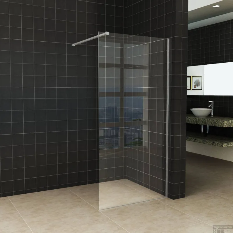 Betaalbaar BWS Inloopdouche Pro Line Helder Glas 60x200 8mm Nano Coating RVS Profiel en Stang