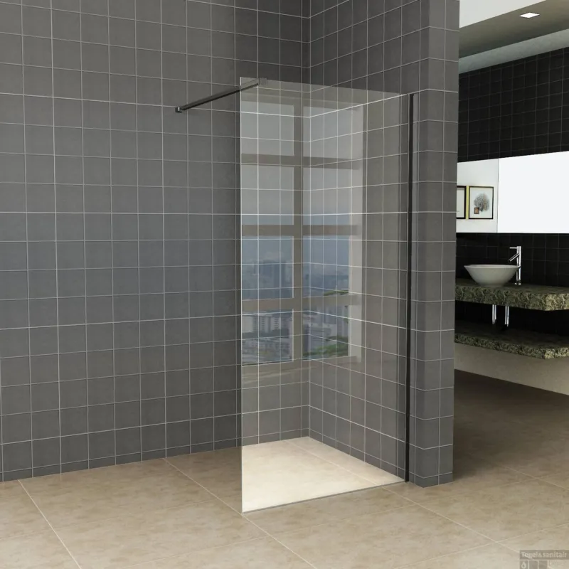 Bestseller BWS Inloopdouche Pro Line Helderglas 85x200 8mm Nano Coating Mat Zwart Profiel en Stang