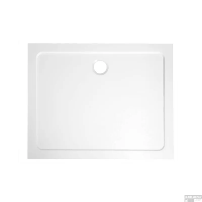 Koop Vandaag Douchebak Gegoten Marmer Sapho Aqualine 100x90x3 cm Rechthoek Wit