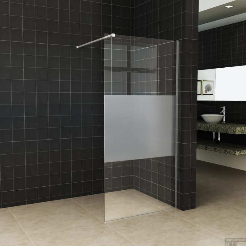 Seizoensaanbieding BWS Inloopdouche Pro Line Middenband 90x200 Chroom Profiel en Stabilisatiestang