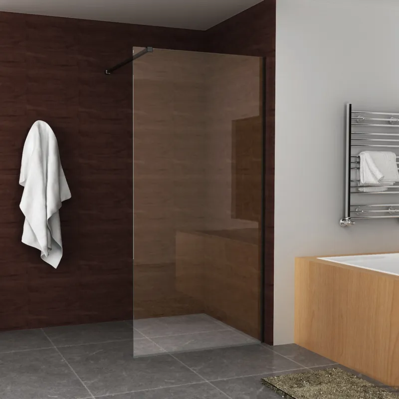 BWS Inloopdouche Met Zwart Muurprofiel 90x200cm Safety Glass En Nano Glas 10mm Betrouwbaar
