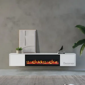 Meest Verkocht Chic TV Meubel met Elektrische Sfeerhaard – 280 cm – Pure White