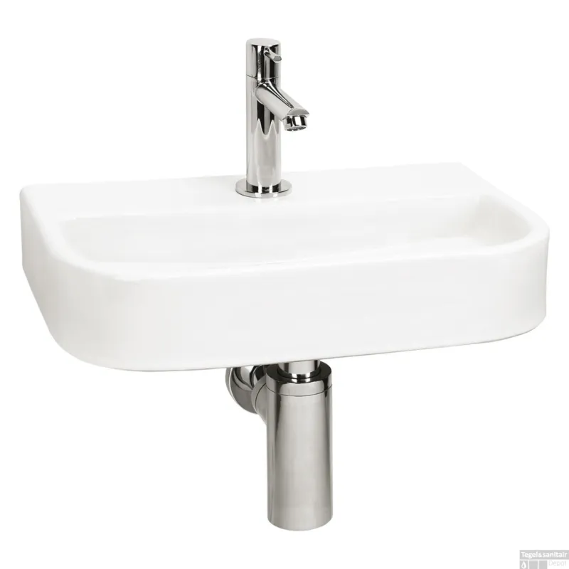 Gecertificeerd Fonteinset Differnz Ovale Small 38x24x7 cm Keramiek Wit (inclusief kraan sifon en afvoer)