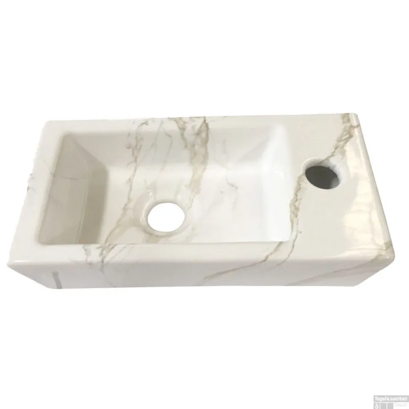Beperkte Voorraad Fontein Wiesbaden Mini-Rhea Rechts 360x180x90 Keramiek Carrara