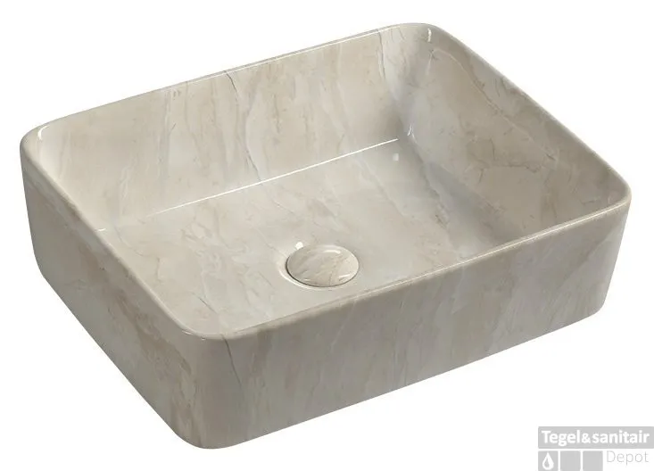Beperkt Aanbod Keramische Opbouw Waskom Sapho Dalma 48x38 cm Beige