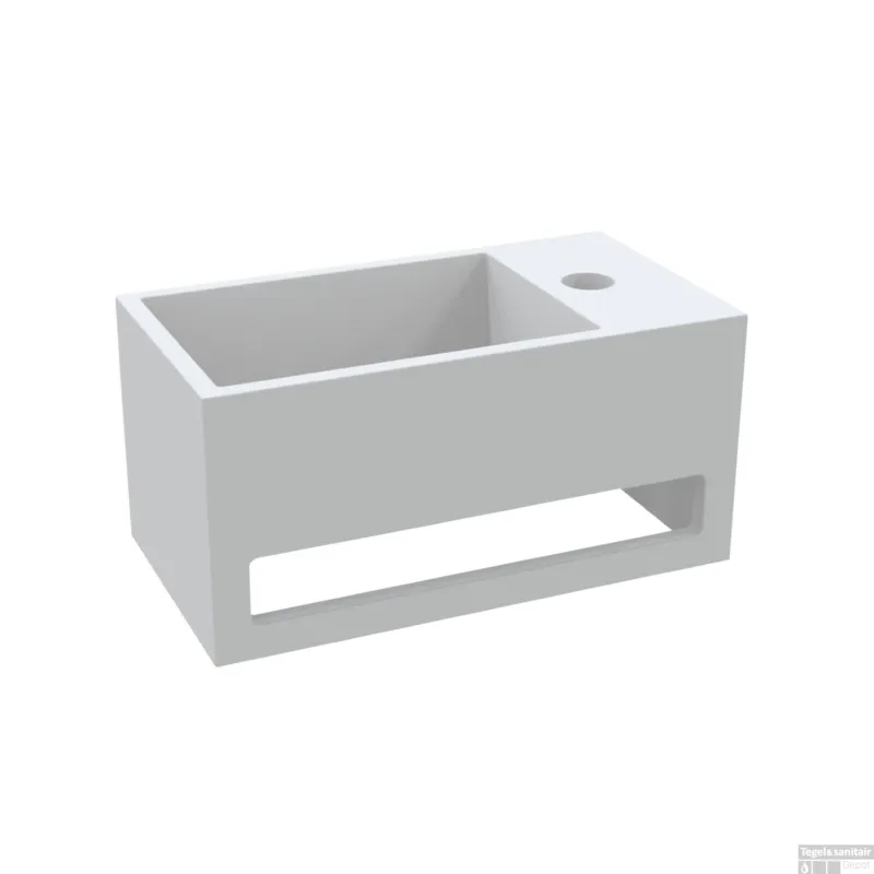 Lage Prijs Fontein met Handdoekhouder Best Design Mona Solid Surface 33x18x16 cm (kraangat rechts)
