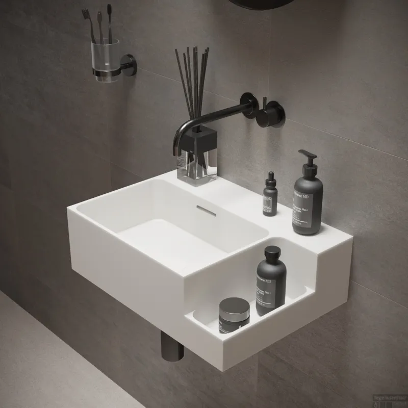 Fontein Ideavit Soliddual 1.0 50x36x15.5 cm Solid Surface Met Opbergruimte Mat Wit Seizoensaanbieding