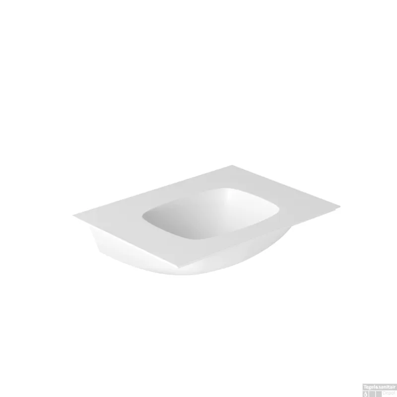 Wastafel Salenzi Nur 62x46 cm Keramiek Mat Wit zonder kraangat (incl. bijpassende afvoerplug) Snelle Levering