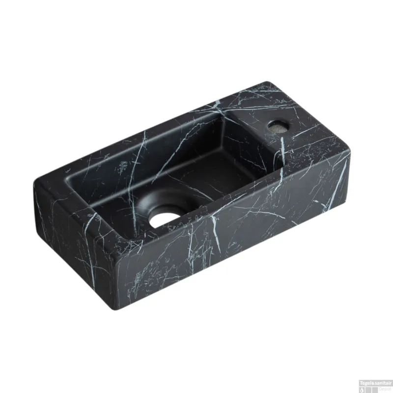 Fontein Best Design Allure 36x18x9 cm Rechts Marmer Zwart Actieprijs