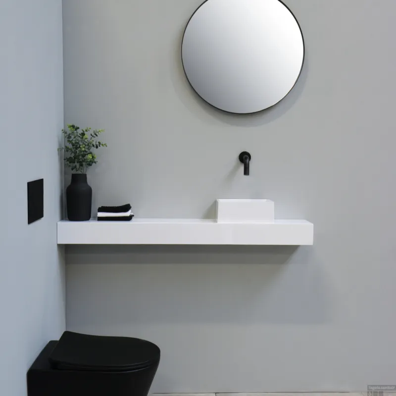 Direct Beschikbaar Fontein INK Easy Break Opbouw Waskom Polystone Rechthoek Zonder Kraangat 27x18x10 cm Mat Wit