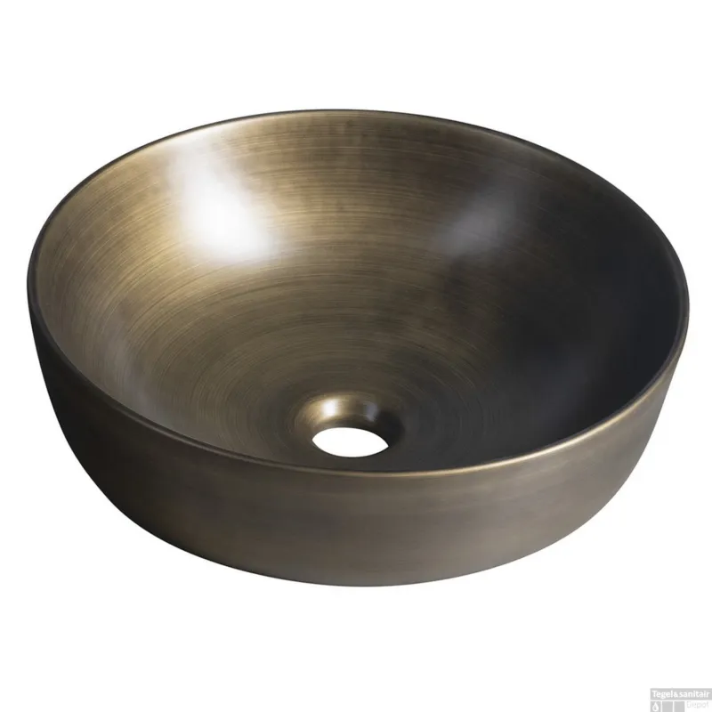 Waskom Sapho Priori Rond 41.5x41.5x13.5cm Keramisch Bruin Beste Prijs