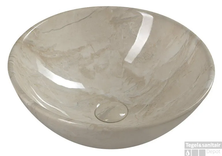 Keramische Opbouw Waskom Sapho Dalma ø 42 cm Beige Shop Nu